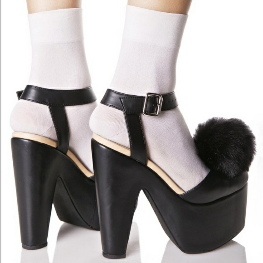 Dolls Kill Sugar Baby Pom Pom Platform Size 11